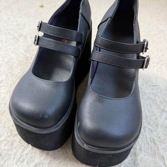 Demonia Black Platform Mary Jane Shoes - size Women’s 6 - Picture 2 of 4